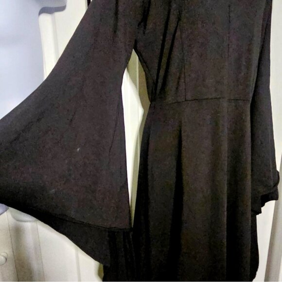 Women's Grim Reaper Halloween Costume Hooded Robe Dress Evil Demon Mask Spirit - Picture 6 of 10